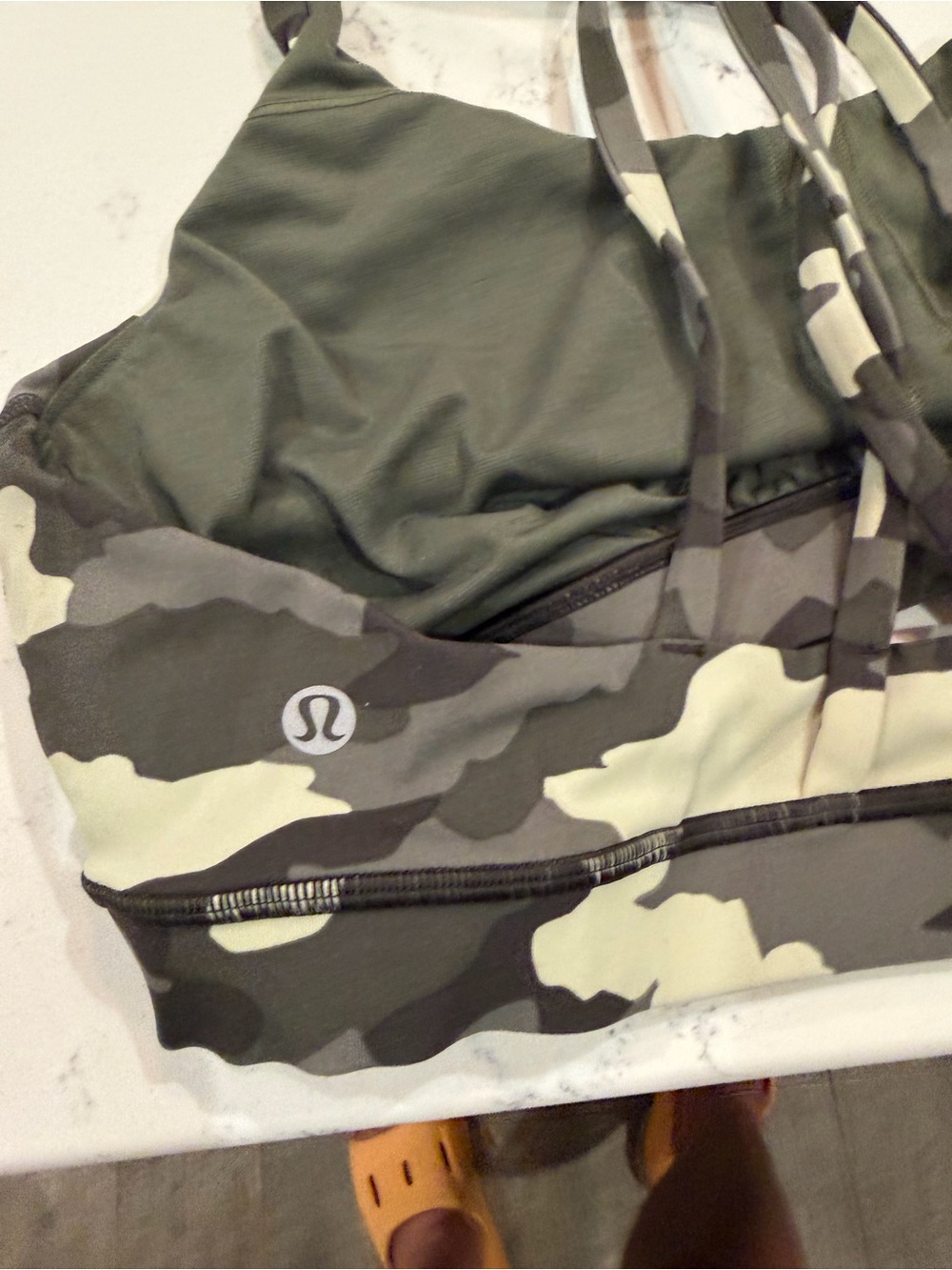 Lululemon size 14 Camo Strappy Sports Bra - Olive Green - Picture 2 of 3